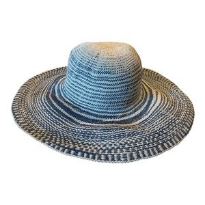 Tommy Bahama Toyo Woven Straw Safari Hat‎ – Blue & Natural, One Size Pineapple